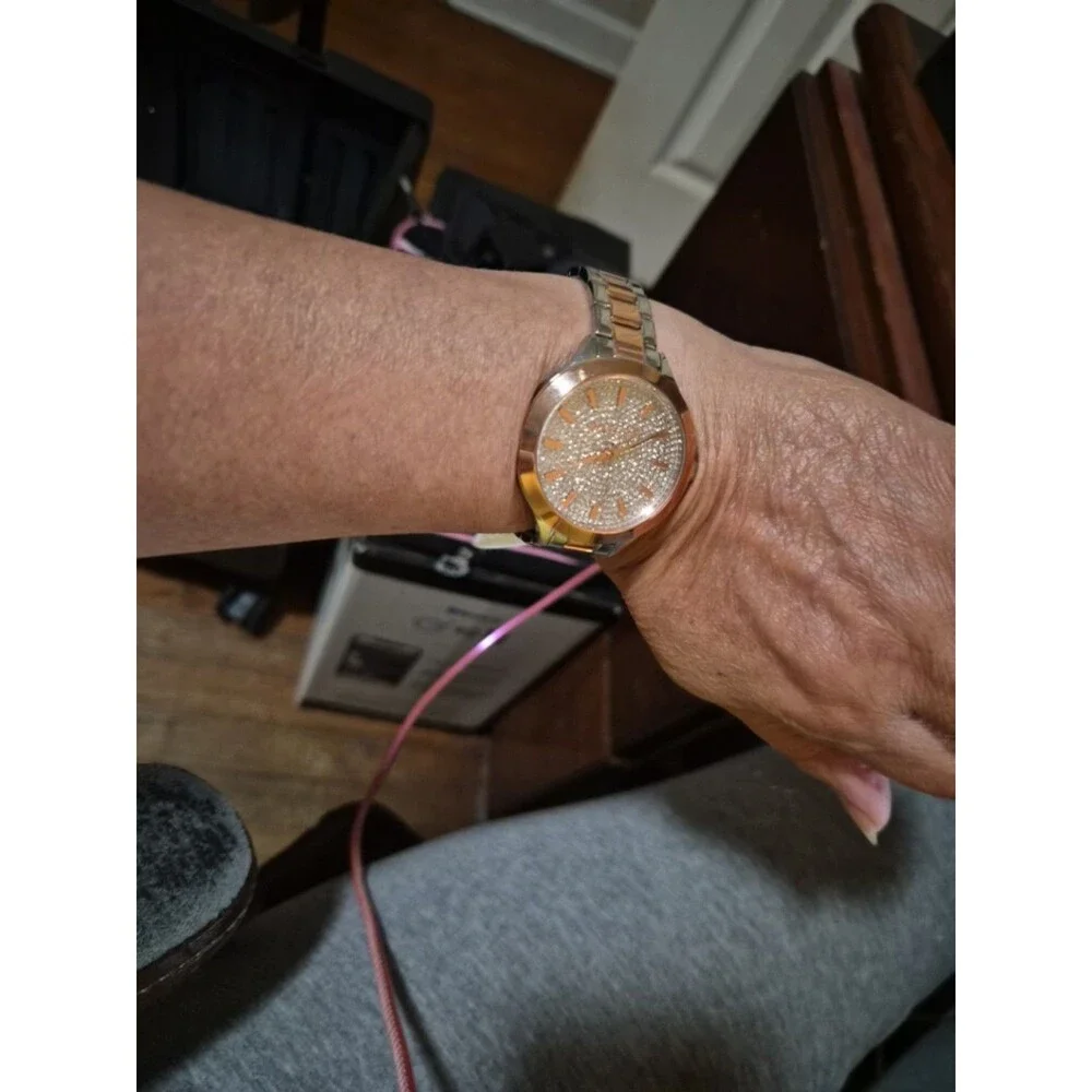 Michael Kors MK-4621 Pave Two Tone Rose Gold Watch  needs battery